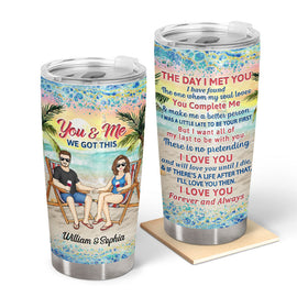 Beach Couple The Day I Met You - Couple Gift - Personalized Custom Tumbler