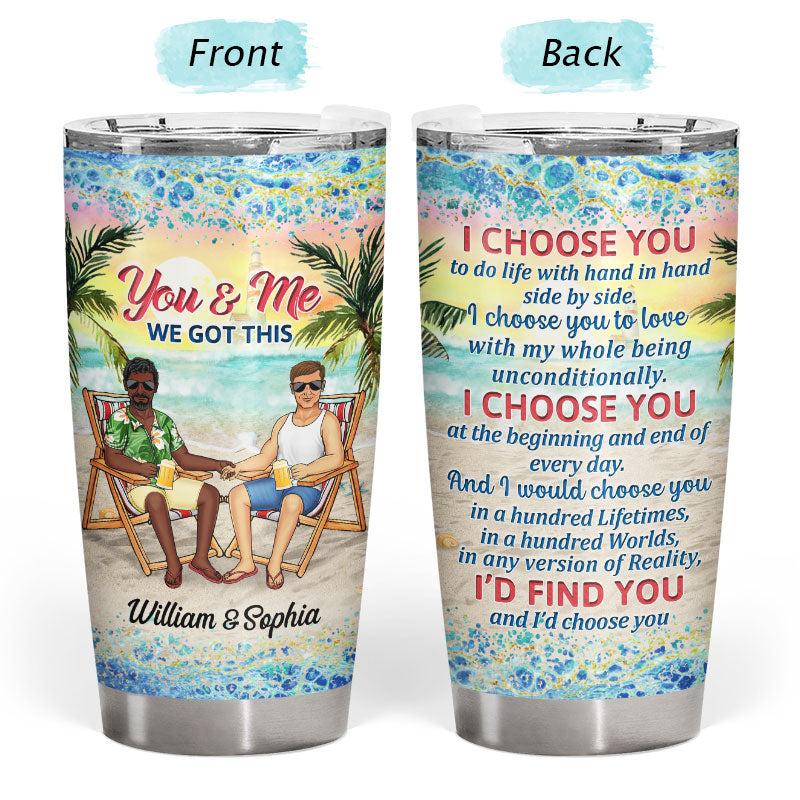 Beach Couple The Day I Met You - Couple Gift - Personalized Custom Tumbler