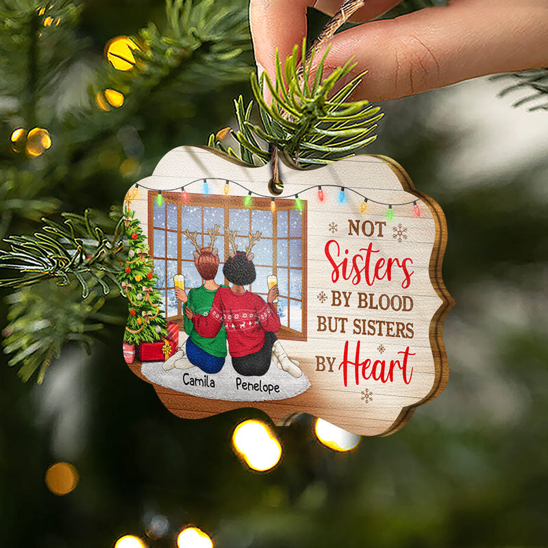 Sisters & Brothers Will Always Be Connected By Heart - Christmas Gift For Siblings And Best Friends - Personalized Custom Wooden Ornament