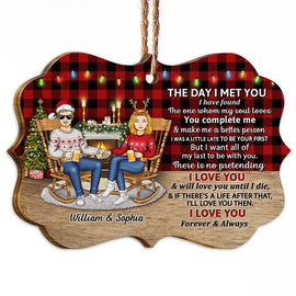 Family Couple The Day I Met You Husband And Wife - Christmas Gift For Couples - Personalized Wooden Ornament