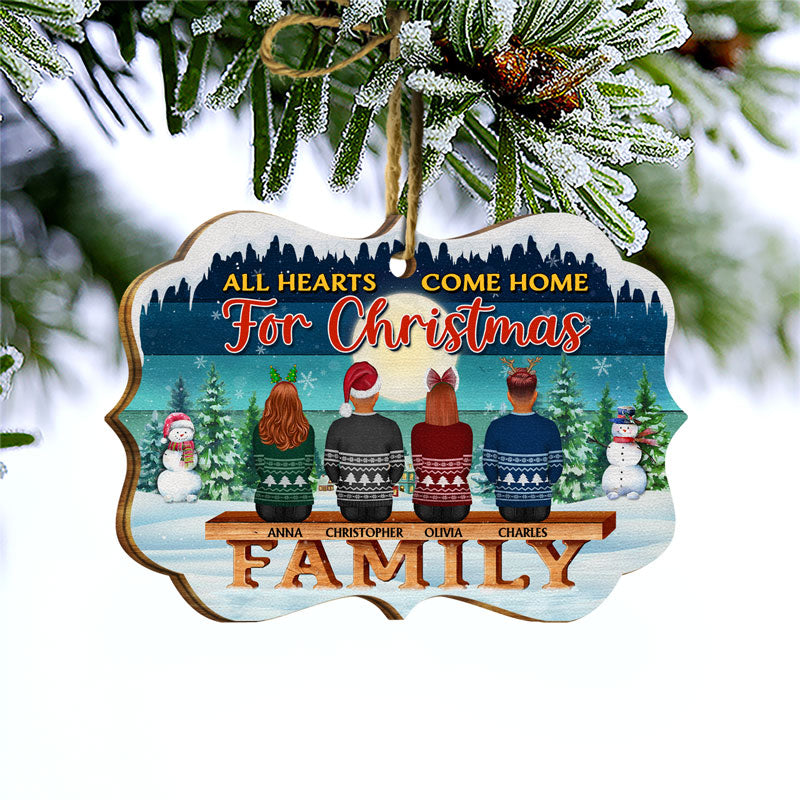 Family Where Begins And Love Never Ends - Christmas Gift For Parents, Grandparents - Personalized Wooden Ornament