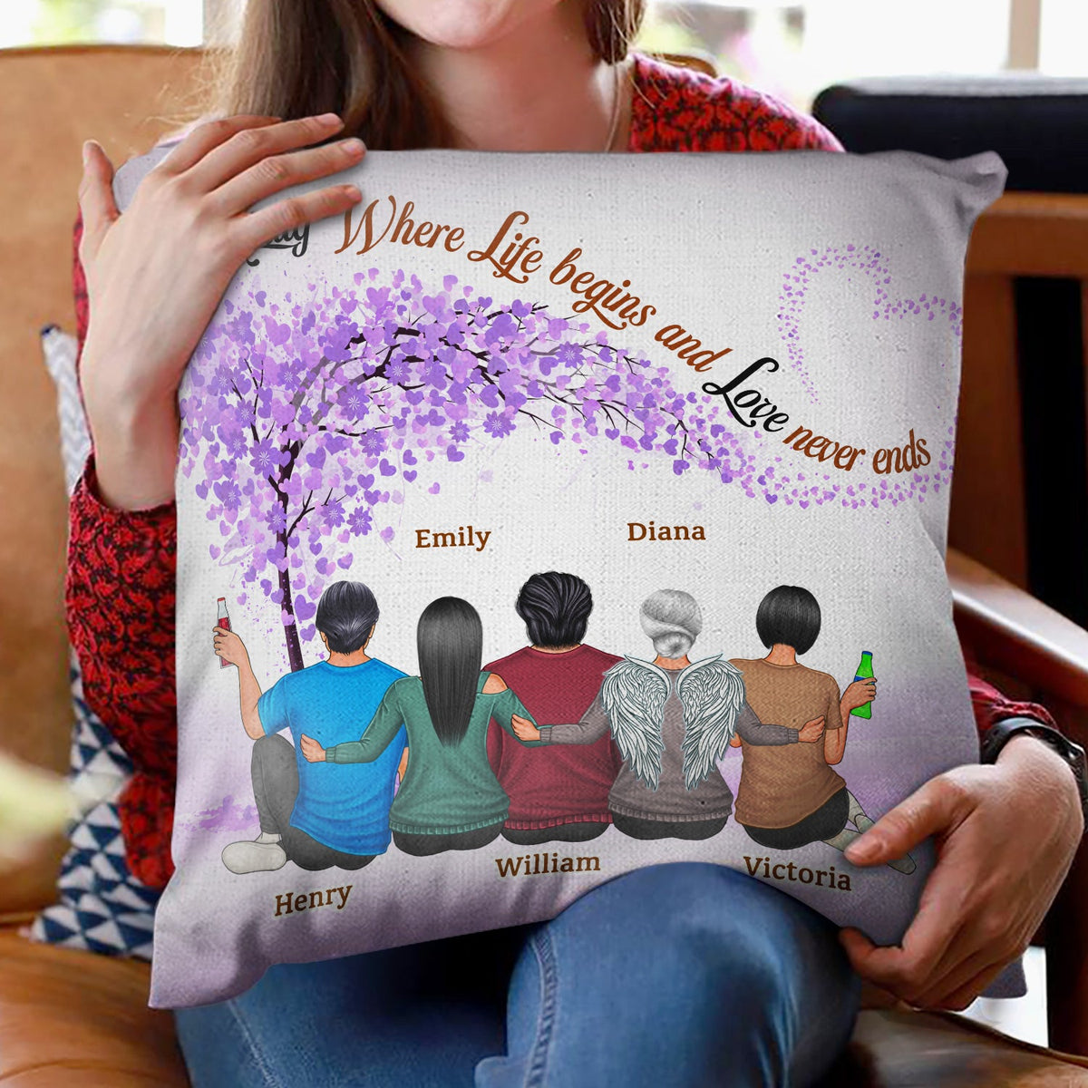 Not Always Eye To Eye But Always Heart To Heart Sisters Brothers - Gift For Siblings & Friends - Personalized Custom Pillow