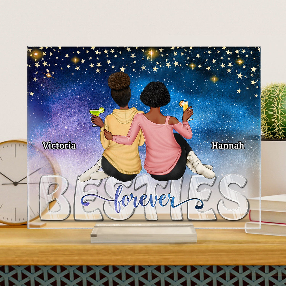 Besties Brothers Sisters Siblings Forever The Greatest Starry - Gift For Family & Friends - Personalized Custom Horizontal Rectangle Acrylic Plaque