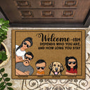 Welcome Ish Depends Who You Are Couples Family Cats Dogs - Home Decor, Birthday, Housewarming Gift For Family - Personalized Custom Doormat