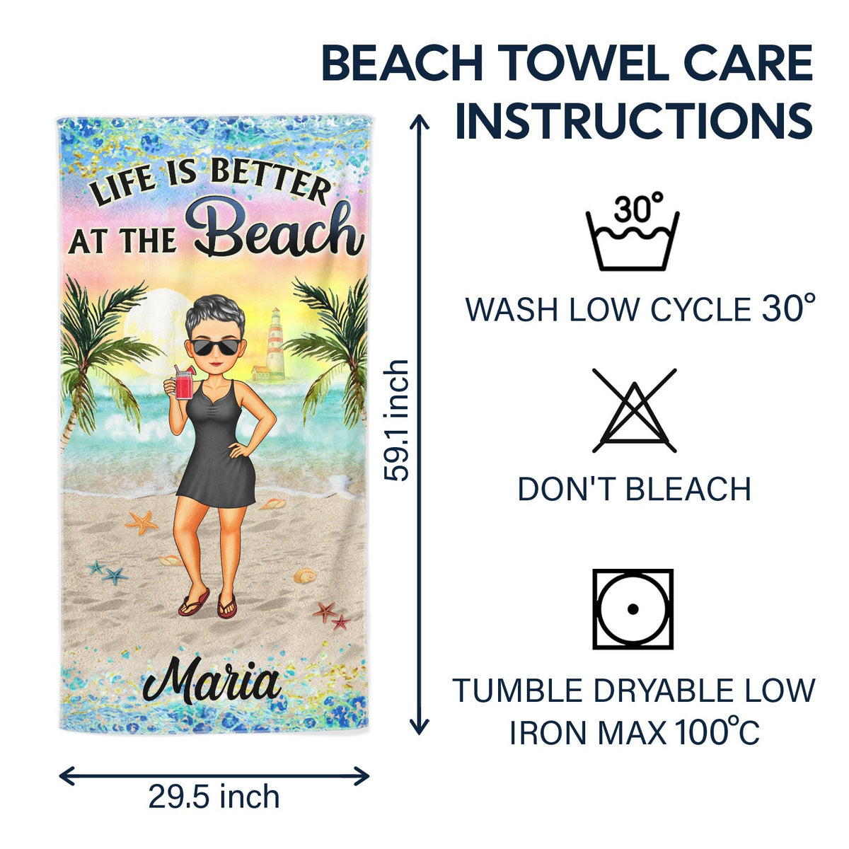 Just A Girl Who Loves Beaches Cartoon Swimming Picnic Vacation Traveling - Birthday, Funny Gift For Her, Him, Besties, Family - Personalized Custom Beach Towel