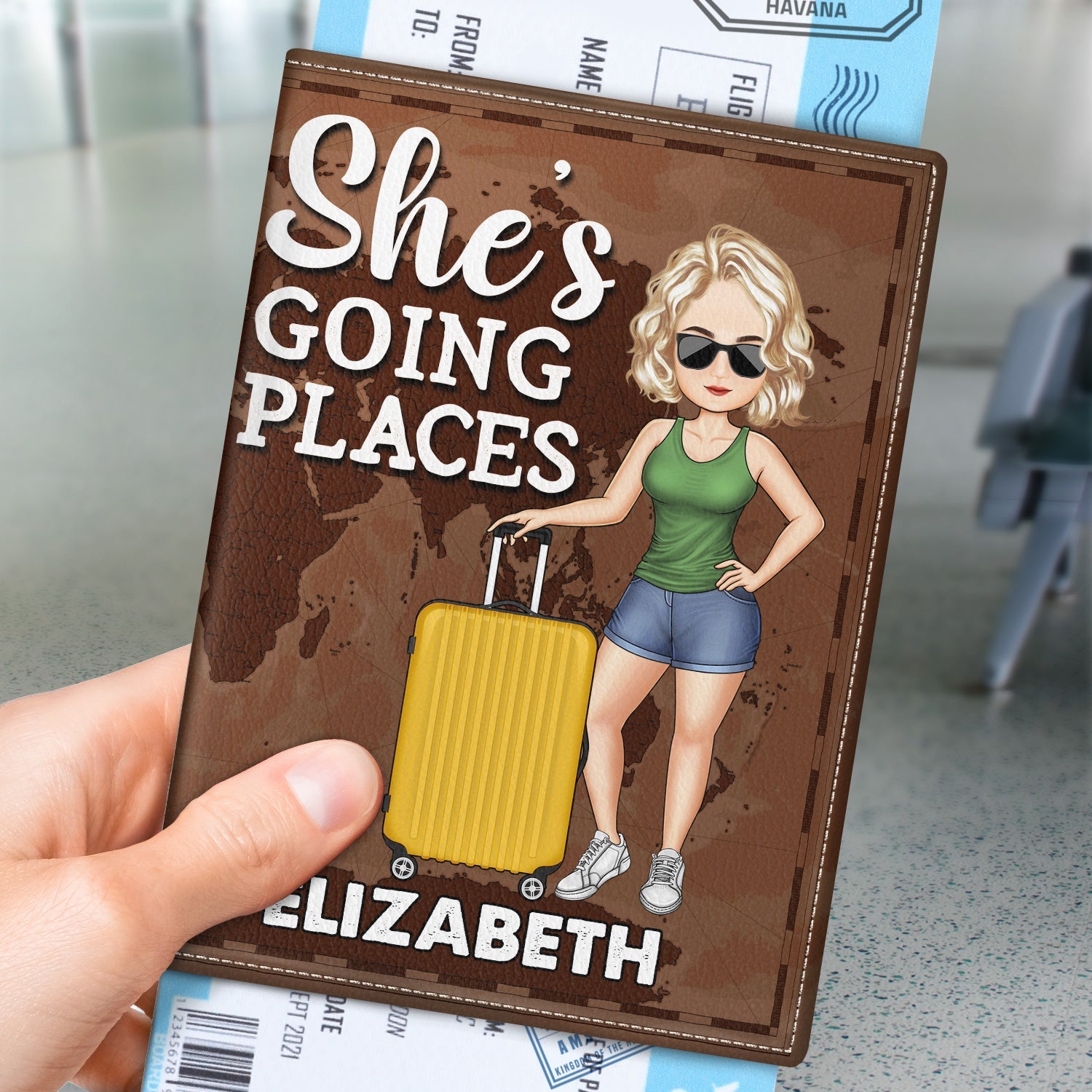 She's Going Places Traveling - Vacation, Funny Gift For Her, Him, Travel Lovers - Personalized Custom Passport Cover, Passport Holder