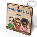 You Are The Reason I Don't Punch People At Work Wood Pattern - Funny, Anniversary, Birthday Gifts For Colleagues, Coworker, Besties - Personalized Custom Wooden Keychain