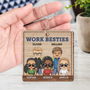 You Are The Reason I Don't Punch People At Work Wood Pattern - Funny, Anniversary, Birthday Gifts For Colleagues, Coworker, Besties - Personalized Custom Wooden Keychain