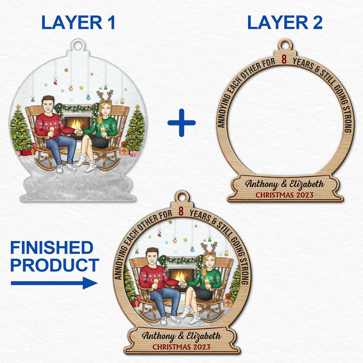 Annoying Each Other For Years - Christmas Gift For Couples - Personalized 2-Layered Mix Ornament