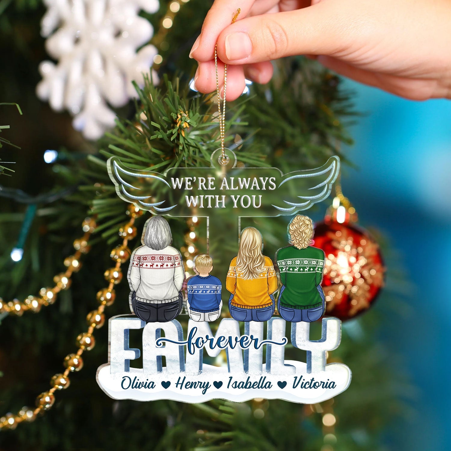 I Am Always With You - Christmas Memorial Gift For Family - Personalized Cutout Acrylic Ornament