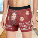 Custom Photo This Property Is Protected By A Crazy Wife - Funny Gift For Husband, Boyfriend - Personalized Men's Boxer Briefs