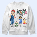 Living That Grandma Life - Funny Gift For Grandma, Mom, Nana, Gigi - Personalized T Shirt