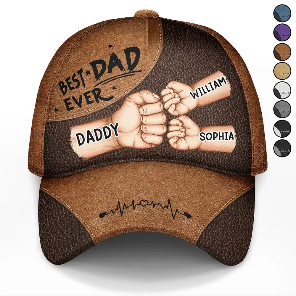 Best Dad Papa Ever Fist Bump - Personalized Classic Cap