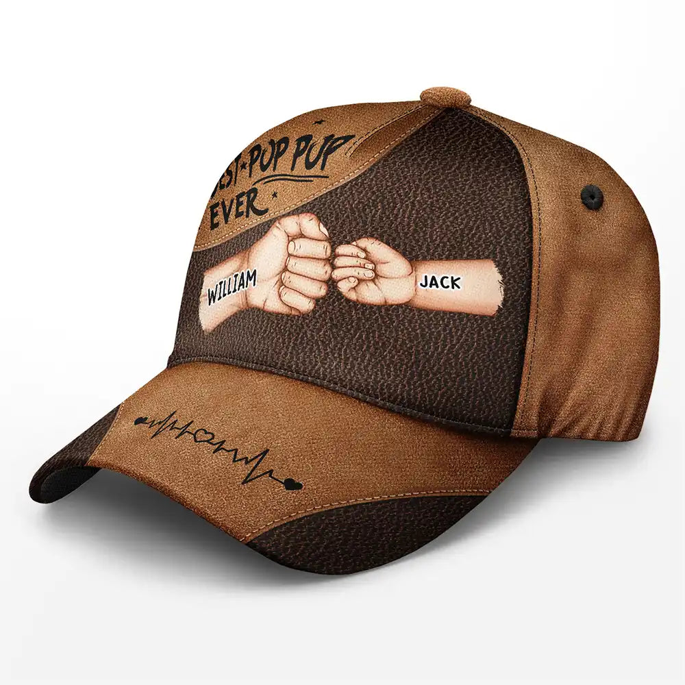 Best Dad Papa Ever Fist Bump - Personalized Classic Cap