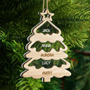 Christmas Tree Family Bestie Custom Names Version 4 - Personalized 2-Layered Mix Ornament