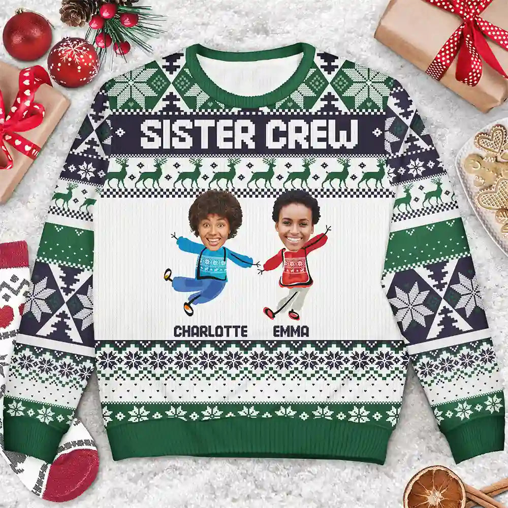 Gift For Sibling, Gift For Sisters, Gift For Brothers - Custom Photo Cousin Crew Family - Personalized Unisex Ugly Sweater