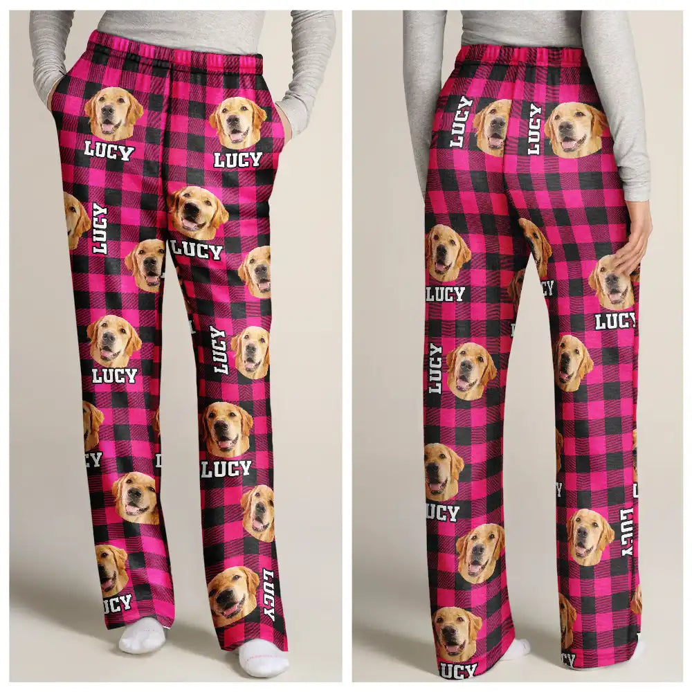 Family, Parents, Gift For Kids - Custom Photo Family Plaid Pattern - Personalized Kid Pajama Pants