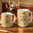 Custom Photo Pet Face Dog Cat Pencil Drawing - Personalized White Edge-to-Edge Mug