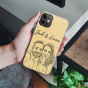 Pet Lovers,Cat Lovers,Dog Lovers,Happy - Custom Photo Pet Face Dog Cat Pencil Drawing - Personalized Clear Phone Case