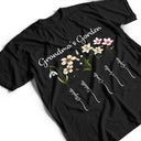 Happy,Gift For Grandma,Gift For Women,Gift For Mother - Grandma's Garden Birth Flower Bouquet - Personalized T Shirt