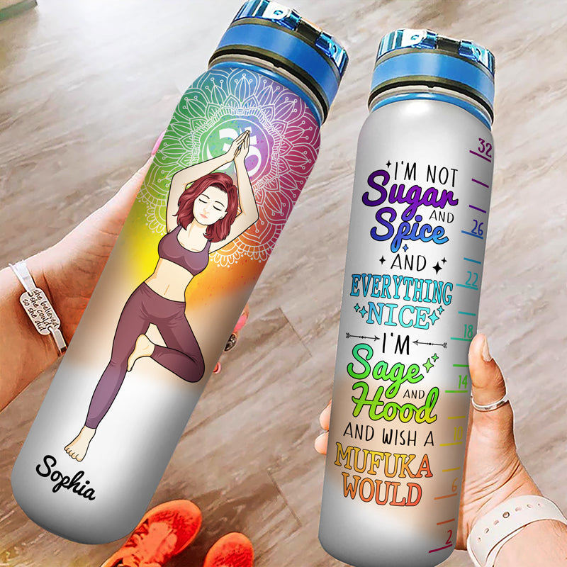 I Am Divine Intuitive Expressive Loved - Gift For Yoga Lovers - Personalized Custom Water Tracker Bottle