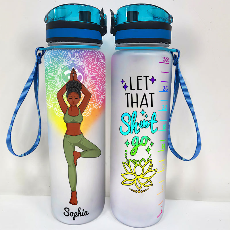 I Am Divine Intuitive Expressive Loved - Gift For Yoga Lovers - Personalized Custom Water Tracker Bottle