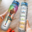 I Am Divine Intuitive Expressive Loved Powerful Creative Safe - Gift For Yoga Lovers - Personalized Custom Water Tracker Bottle