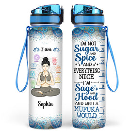 Yoga Girl I Am Divine Intuitive Expressive Loved - Gift For Yoga Lovers - Personalized Custom Water Tracker Bottle