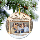 Custom Photo Family And So Together They Built - Christmas Gift For Family - Personalized Custom Circle Ceramic Ornament