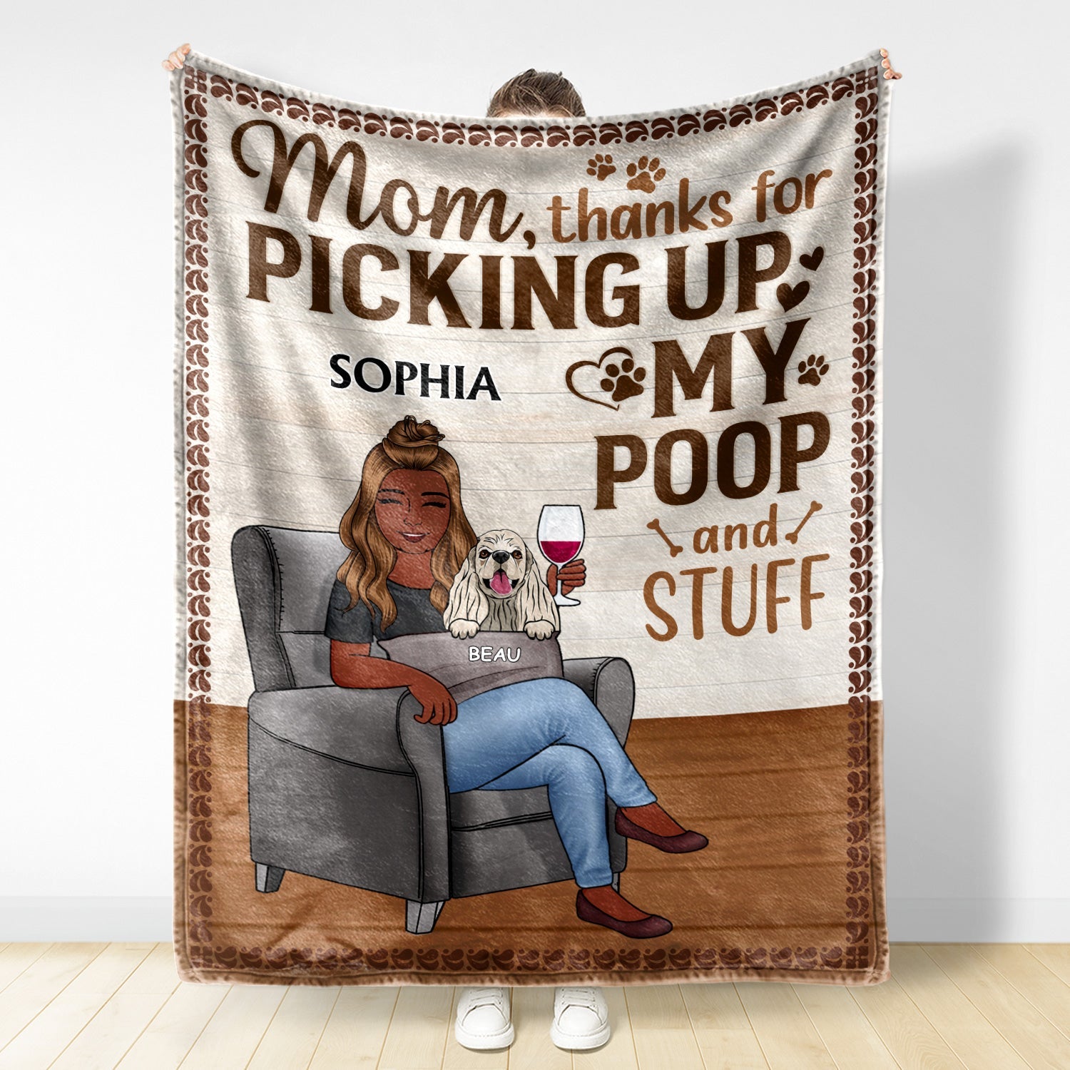 Thank You Best Dog Mom Ever - Mother Gift, Dog Lover Gift - Personalized Custom Fleece Blanket