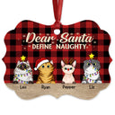 Dear Santa Define Naughty Christmas Cat - Christmas Gift For Cat Lovers - Personalized Custom Wooden Ornament, Aluminum Ornament