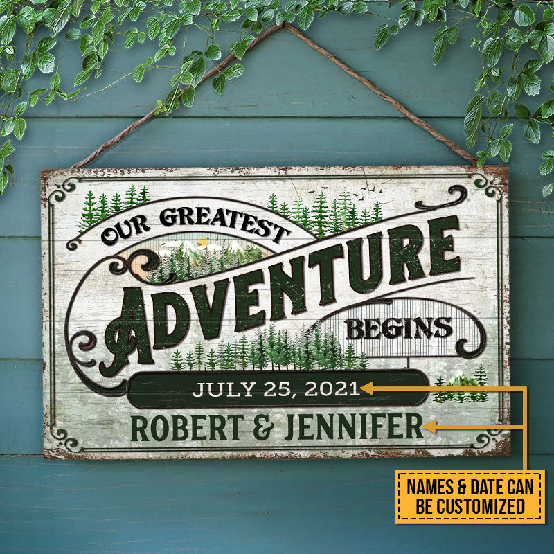 Wedding Our Greatest Adventure Custom Wood Rectangle Sign