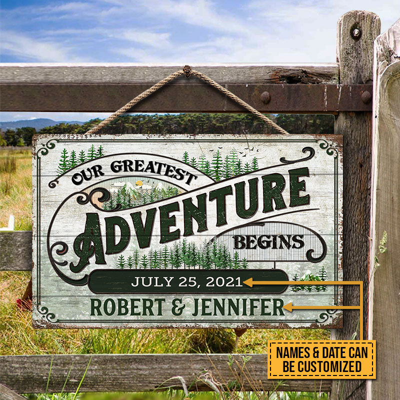 Wedding Our Greatest Adventure Custom Wood Rectangle Sign