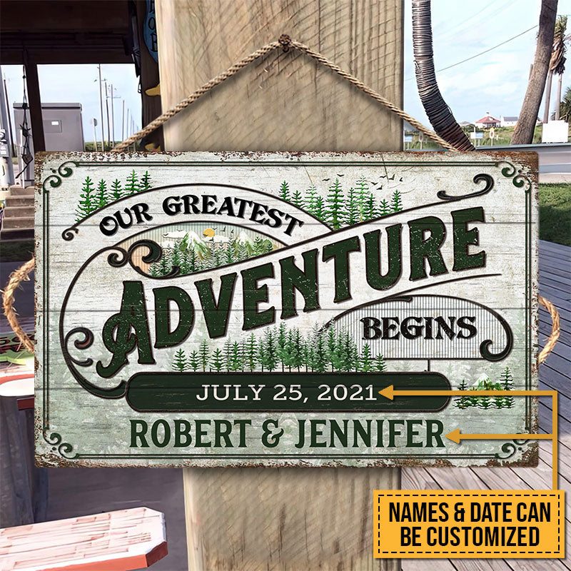 Wedding Our Greatest Adventure Custom Wood Rectangle Sign