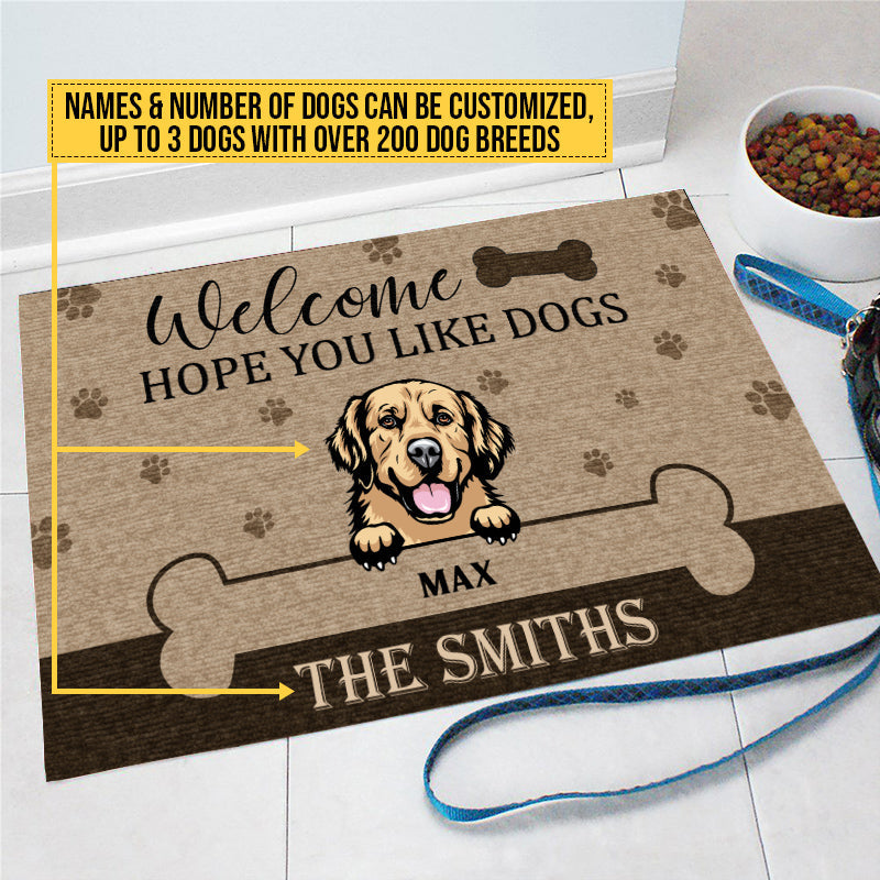 Welcome Hope You Like Dogs, Dog Welcome, Dog Lover Gift, Custom Doormat