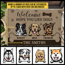 Welcome Hope You Like Dogs, Dog Welcome, Dog Lover Gift, Custom Doormat