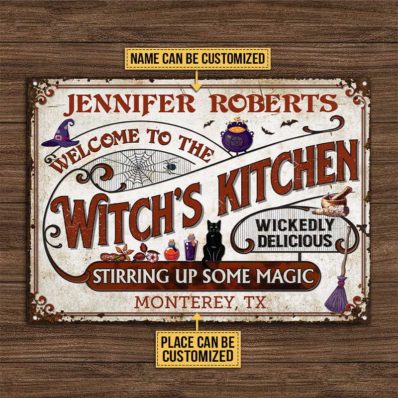 Witch Kitchen Stirring Up Some Magic Custom Classic Metal Signs