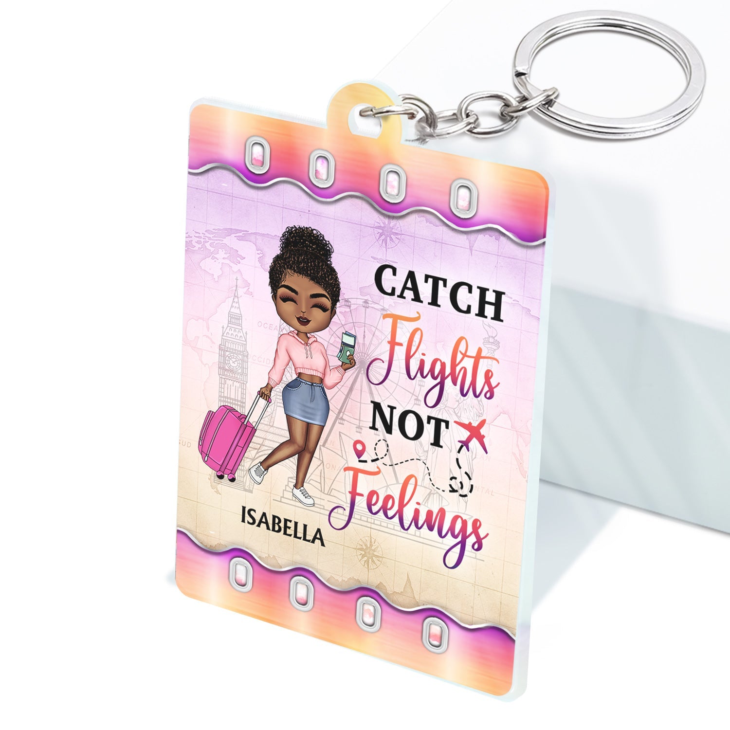 Just A Girl Boy Who Loves Traveling Cruising - Birthday Gift For Travel Lovers - Personalized Custom Acrylic Keychain