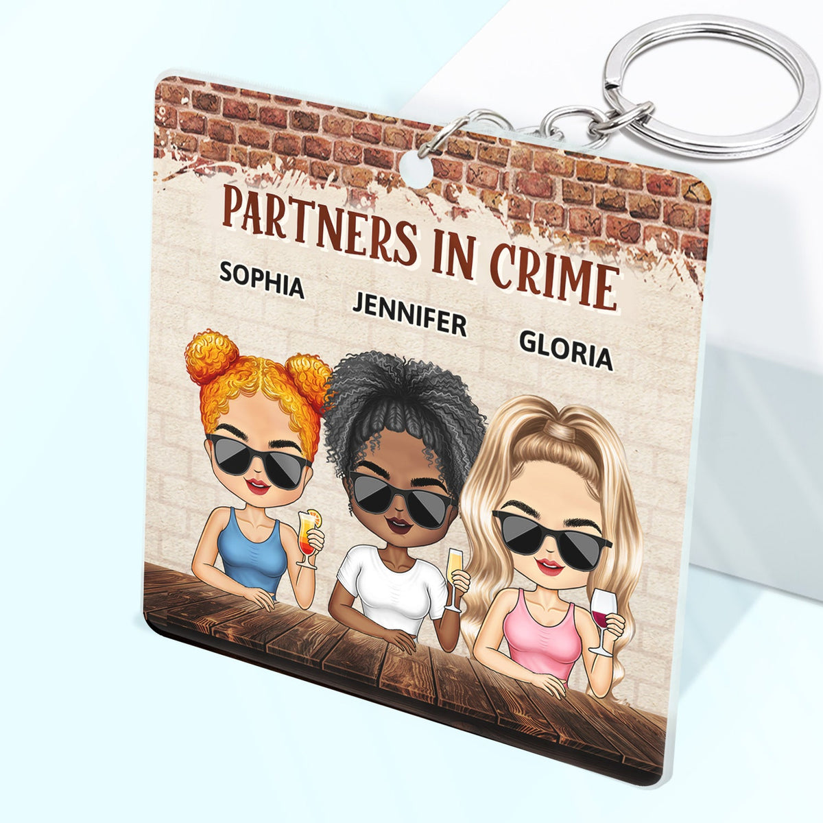 Partners In Crime Just Remember If We Get Caught Friendship Best Friends - Bestie BFF Gift - Personalized Custom Acrylic Keychain