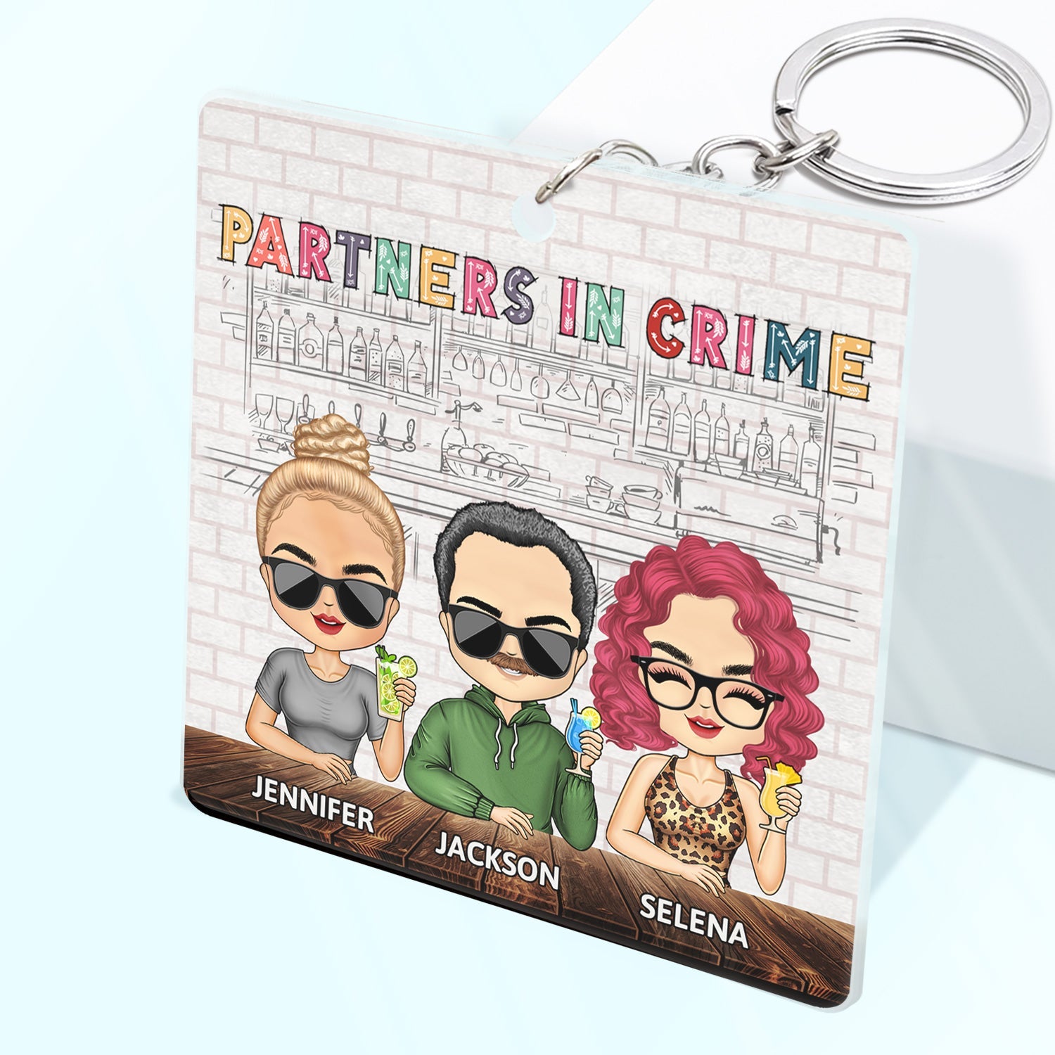 Partners In Crime Just Remember If We Get Caught Colorful Best Friends - Bestie BFF Gift - Personalized Custom Acrylic Keychain