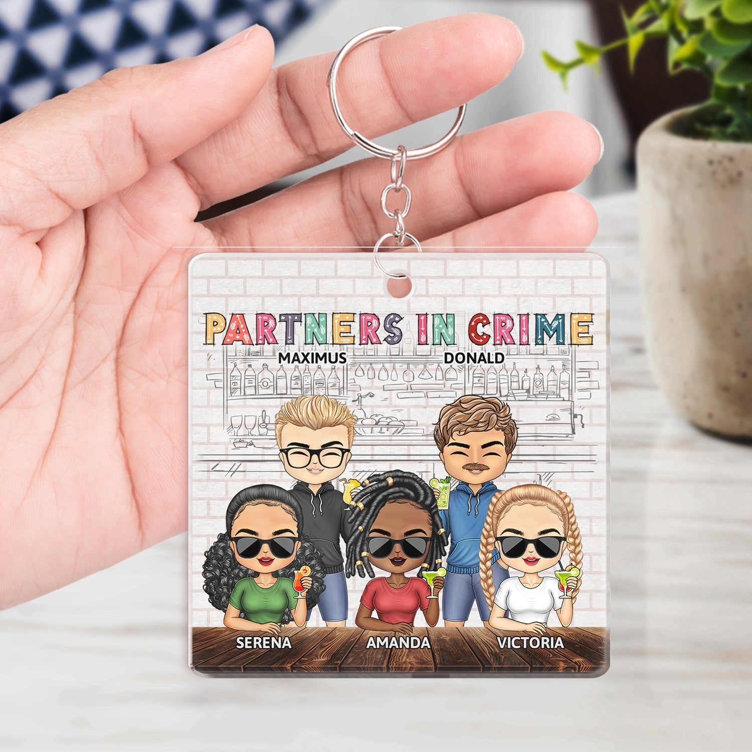 Partners In Crime Just Remember If We Get Caught Colorful Best Friends - Bestie BFF Gift - Personalized Custom Acrylic Keychain