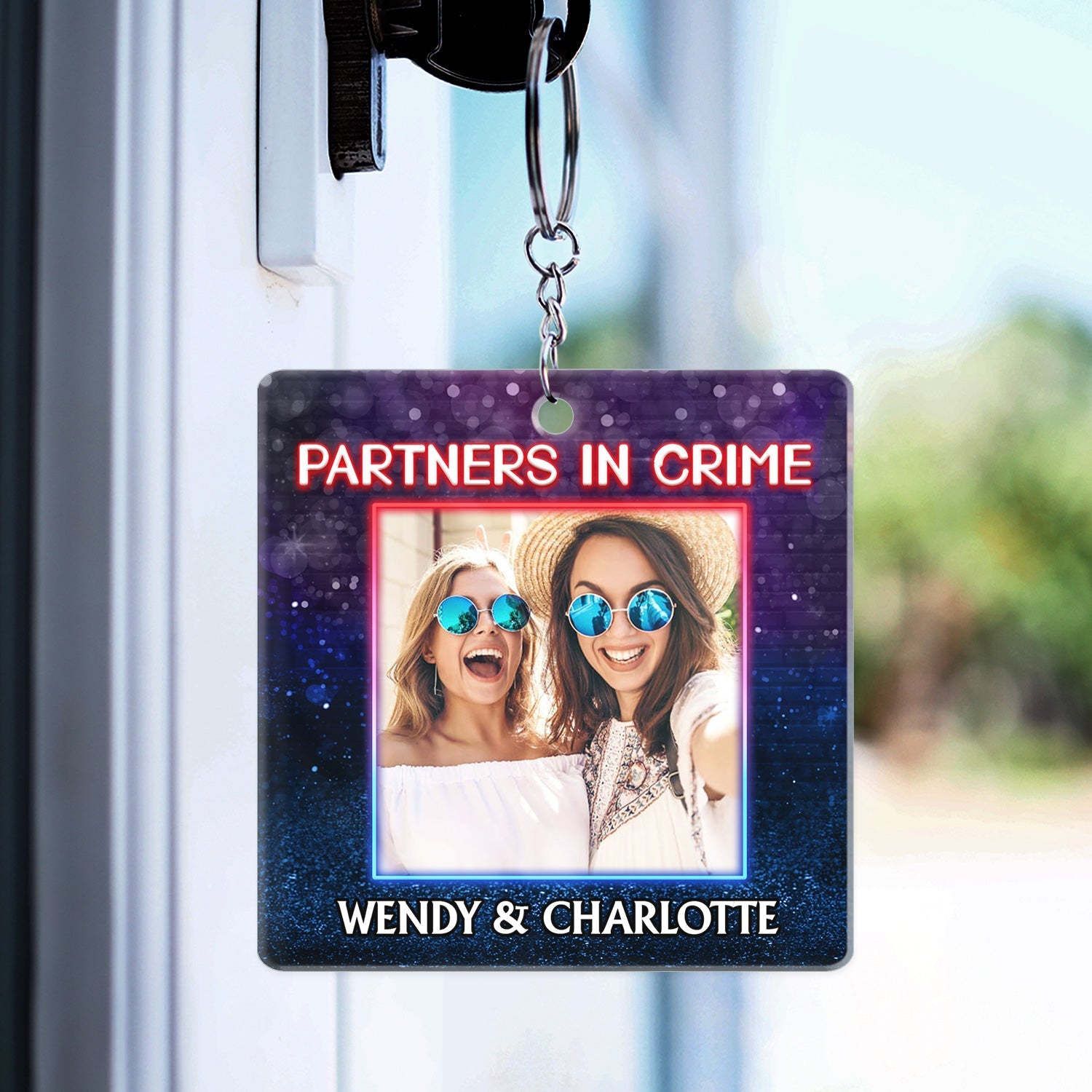 Custom Photo Partners In Crime Just Remember If We Get Caught Best Friends - Bestie BFF Gift - Personalized Custom Acrylic Keychain