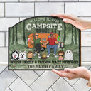 Welcome To Our Campsite - Gift For Camping Lovers, Campsite, Camping Decor, Couple, Family, Pet Lovers - Personalized Custom Shaped Wood Sign