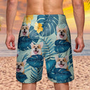 Custom Photo Funny Family Pet Face - Gift For Couples, Best Friends, Siblings, Dog And Cat Lovers - Personalized Custom Unisex Beach Shorts