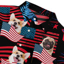 Custom Photo Funny Family Pet Face Stars And Stripes - Gift For Men, Dog And Cat Lovers - Personalized Custom Hawaiian Shirt