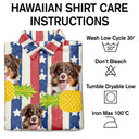 Custom Photo Funny Family Pet Face Stars And Stripes - Gift For Men, Dog And Cat Lovers - Personalized Custom Hawaiian Shirt