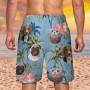 Custom Photo Funny Family Pet Face Vintage - Funny Gift For Pet Lovers, Dog Mom, Cat Mom, Dog Dad, Cat Dad - Personalized Custom Unisex Beach Shorts