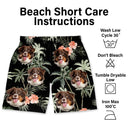 Custom Photo Funny Family Pet Face Vintage - Funny Gift For Pet Lovers, Dog Mom, Cat Mom, Dog Dad, Cat Dad - Personalized Custom Unisex Beach Shorts