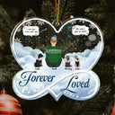 Forever Loved - Christmas Memorial Gift For Pet Lovers, Dog Mom, Dog Dad, Cat Mom, Cat Dad - Personalized Custom Shaped Acrylic Ornament