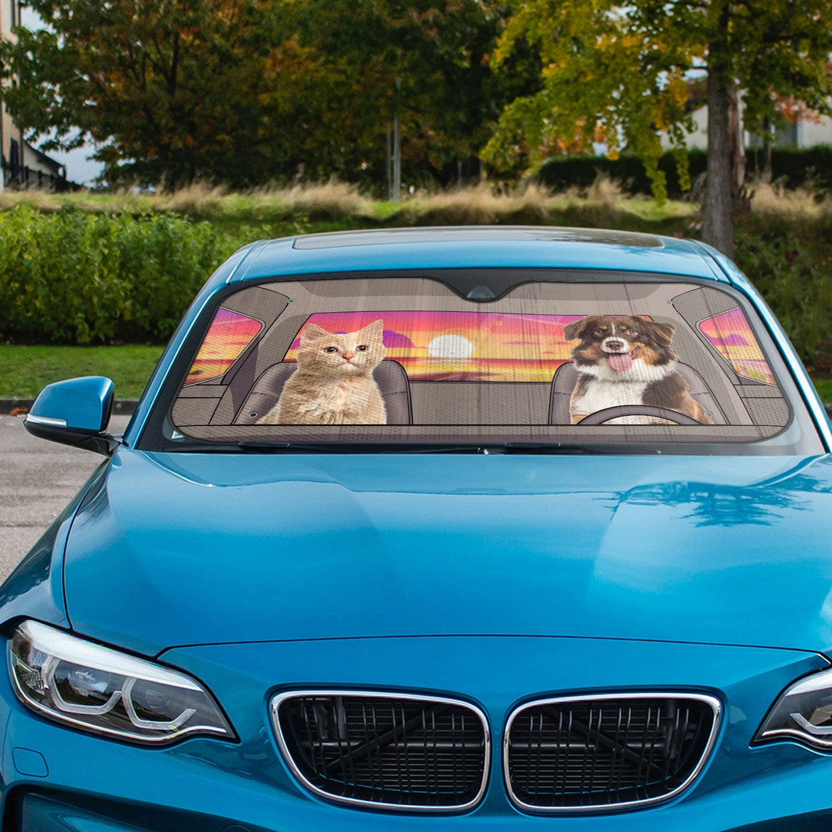 Custom Photo Happy Trip - Gift For Pet Lovers - Personalized Auto Sunshade